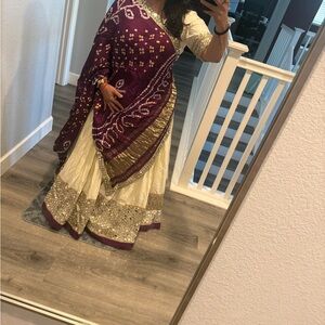 Elegant Cream and Purple Lehenga Set chaniya choli navratri